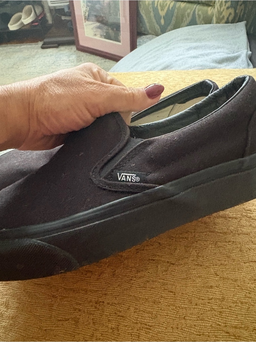 Vans Black Canvas Slip-On Shoes